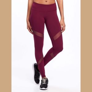2/$20 Maroon Compression Leggings w/ Front Mesh